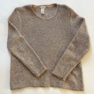L.L. Bean Heathered Brown Crew Neck Sweater